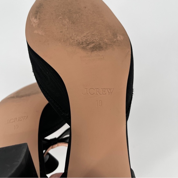 J. Crew Millie Bow Ankle Strap heels black -10 - Picture 12 of 12